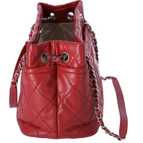 Chanel Classic Caviar Quilted Timeless CC Soft Tote Red - Picture 6 of 14